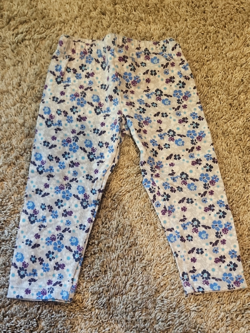 Koala Kids Floral Leggings - White, Blue, Purple
